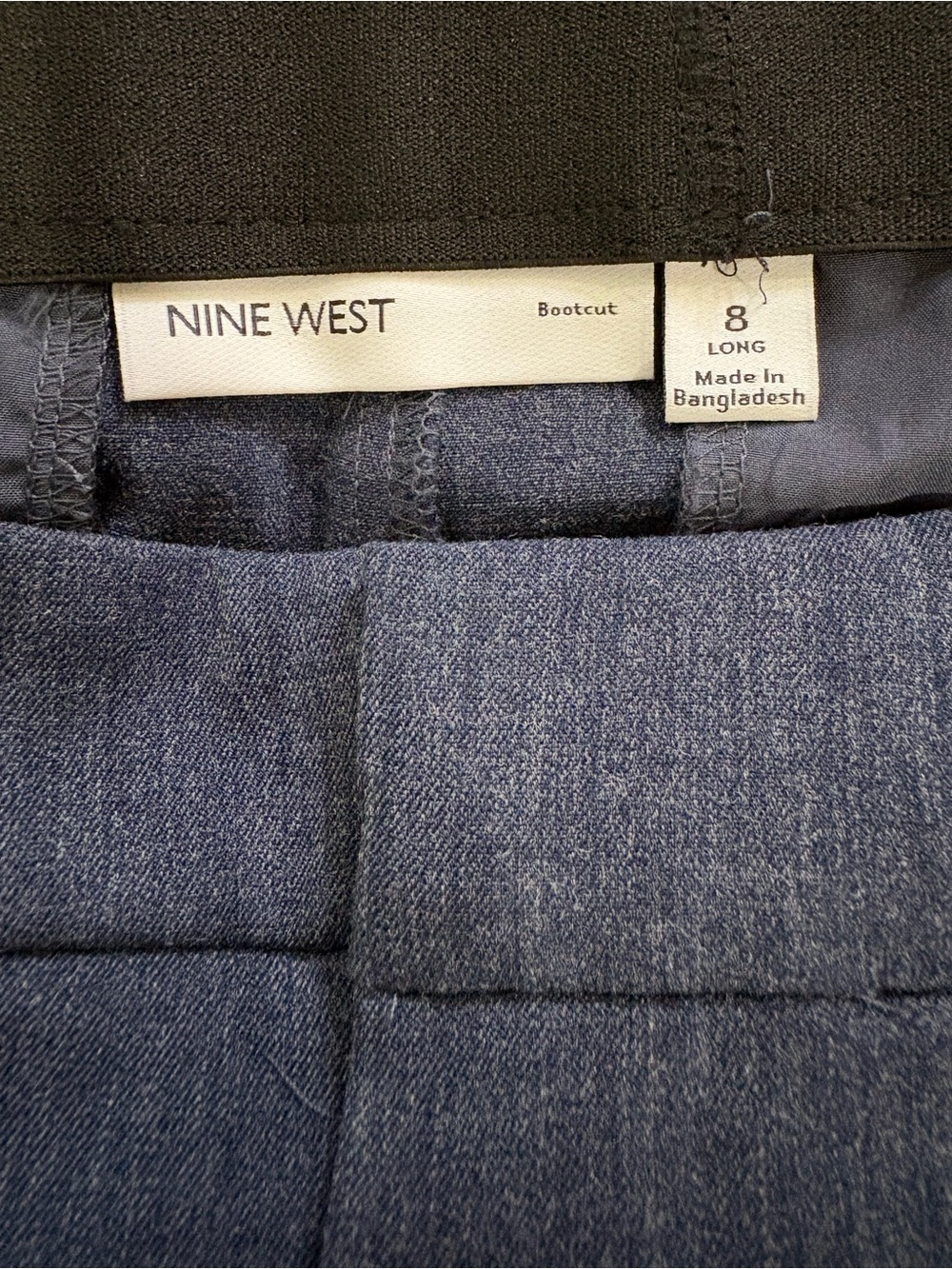 Nine West Mid Rise Barely Bootcut Pants | Size 8 Long | Blue | NWT - Picture 3 of 5